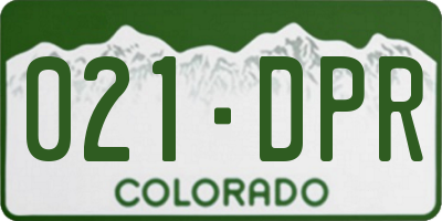 CO license plate 021DPR