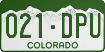 CO license plate 021DPU