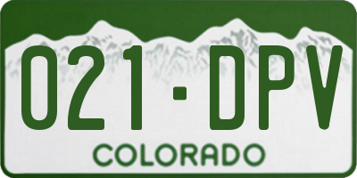 CO license plate 021DPV