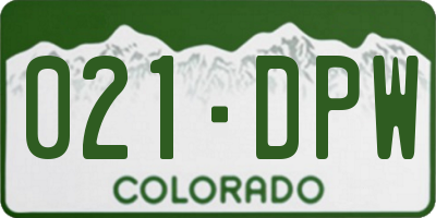 CO license plate 021DPW