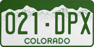 CO license plate 021DPX