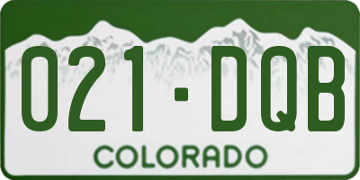 CO license plate 021DQB