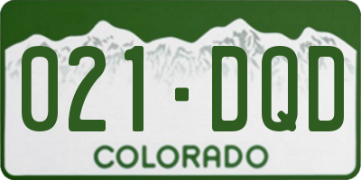 CO license plate 021DQD