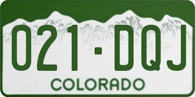 CO license plate 021DQJ