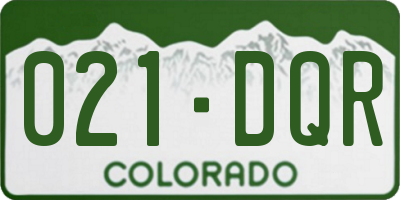 CO license plate 021DQR