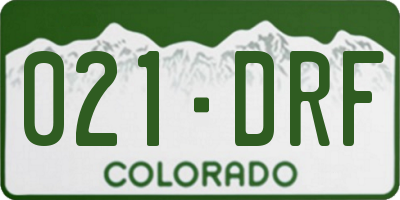 CO license plate 021DRF