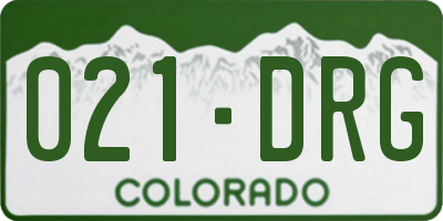 CO license plate 021DRG