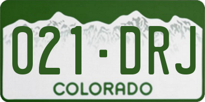 CO license plate 021DRJ