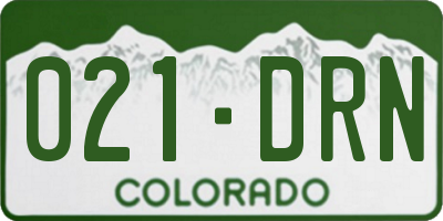 CO license plate 021DRN