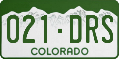 CO license plate 021DRS