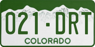 CO license plate 021DRT