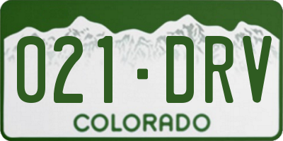 CO license plate 021DRV