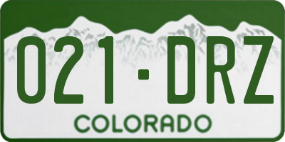 CO license plate 021DRZ