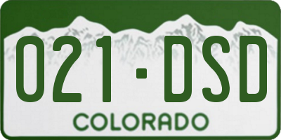 CO license plate 021DSD