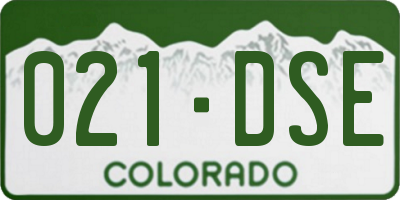 CO license plate 021DSE