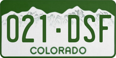 CO license plate 021DSF