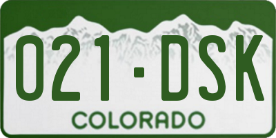 CO license plate 021DSK