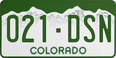 CO license plate 021DSN