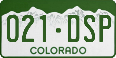 CO license plate 021DSP