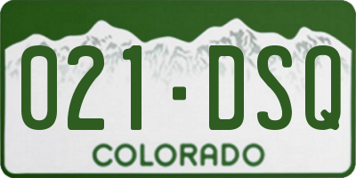 CO license plate 021DSQ