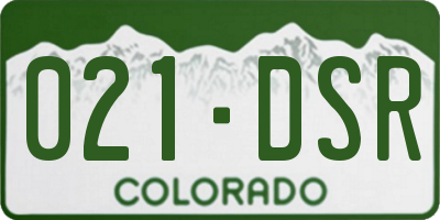CO license plate 021DSR