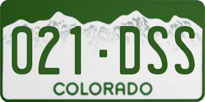 CO license plate 021DSS