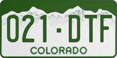 CO license plate 021DTF