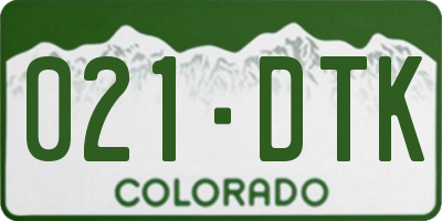 CO license plate 021DTK