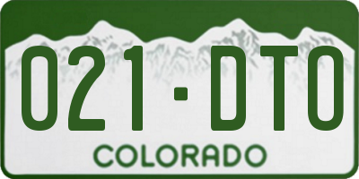 CO license plate 021DTO