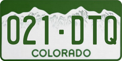 CO license plate 021DTQ