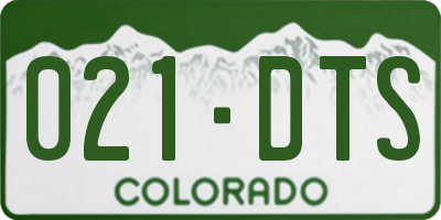 CO license plate 021DTS