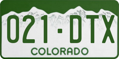 CO license plate 021DTX