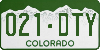 CO license plate 021DTY
