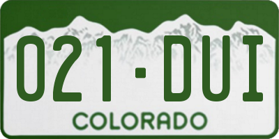 CO license plate 021DUI