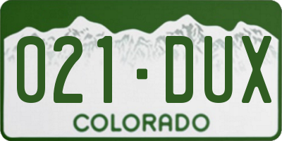 CO license plate 021DUX