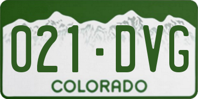 CO license plate 021DVG