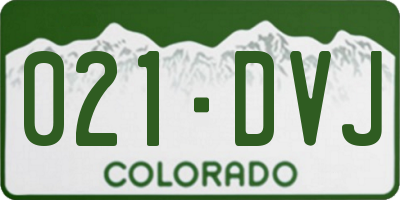 CO license plate 021DVJ