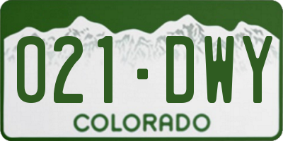 CO license plate 021DWY