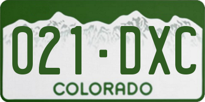 CO license plate 021DXC