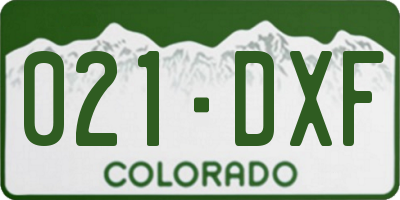 CO license plate 021DXF
