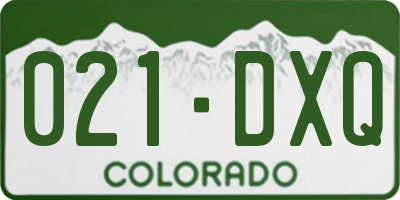 CO license plate 021DXQ