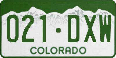 CO license plate 021DXW