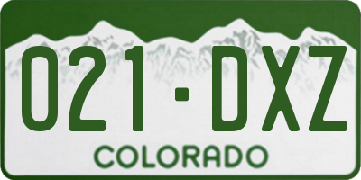 CO license plate 021DXZ