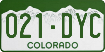 CO license plate 021DYC