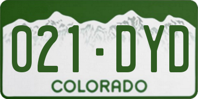 CO license plate 021DYD