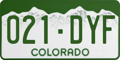 CO license plate 021DYF
