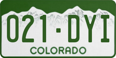 CO license plate 021DYI