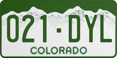 CO license plate 021DYL