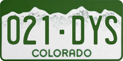 CO license plate 021DYS