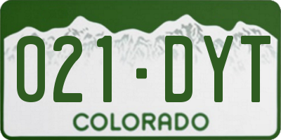 CO license plate 021DYT